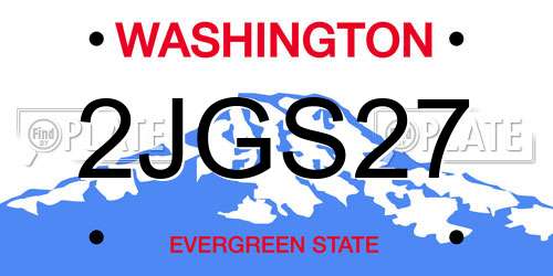 2JGS27 Washington License Plate