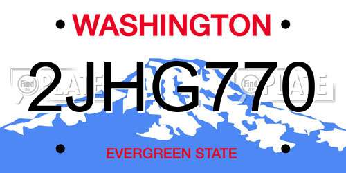 2JHG770 Washington License Plate