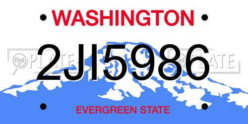 2JI5986 Washington License Plate