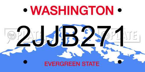 2JJB271 Washington License Plate