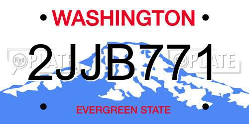 2JJB771 Washington License Plate