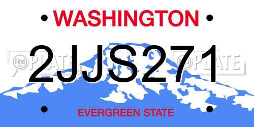 2JJS271 Washington License Plate