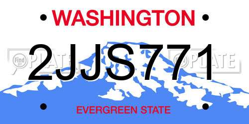2JJS771 Washington License Plate