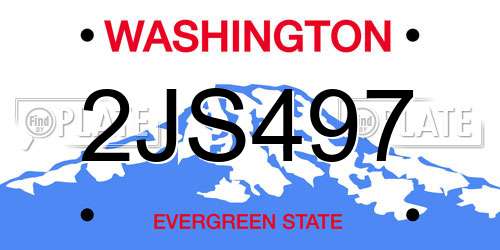 2JS497 Washington License Plate