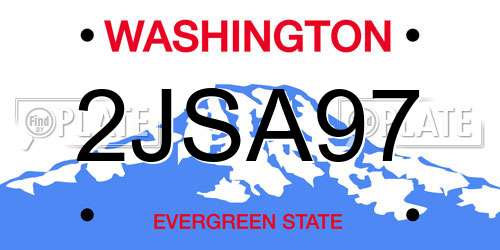 2JSA97 Washington License Plate