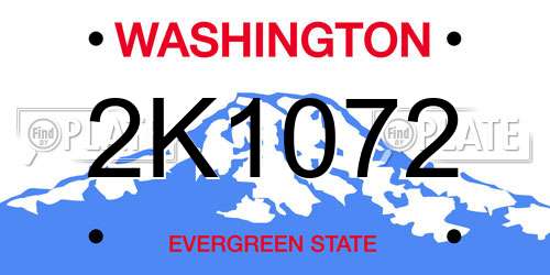 2K1072 Washington License Plate