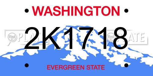 2K1718 Washington License Plate