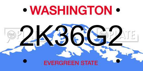 2K36G2 Washington License Plate