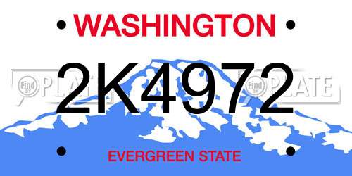 2K4972 Washington License Plate