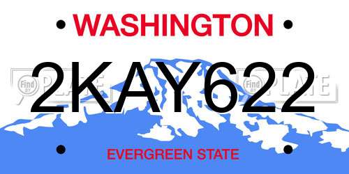2KAY622 Washington License Plate