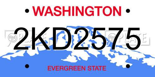 2KD2575 Washington License Plate