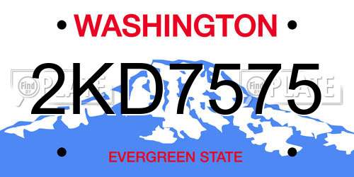 2KD7575 Washington License Plate