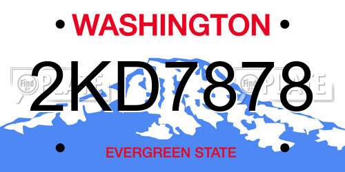 2KD7878 Washington License Plate
