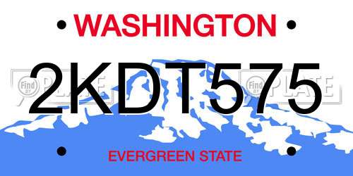 2KDT575 Washington License Plate