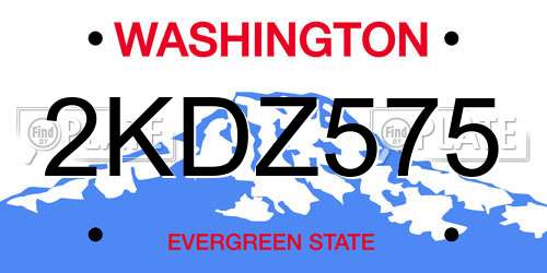 2KDZ575 Washington License Plate