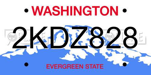 2KDZ828 Washington License Plate