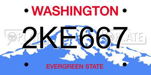 2KE667 Washington License Plate