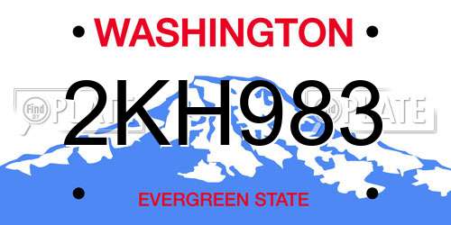2KH983 Washington License Plate