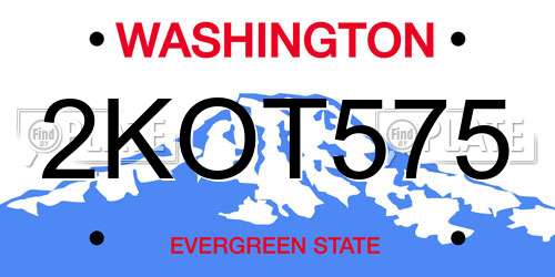 2KOT575 Washington License Plate