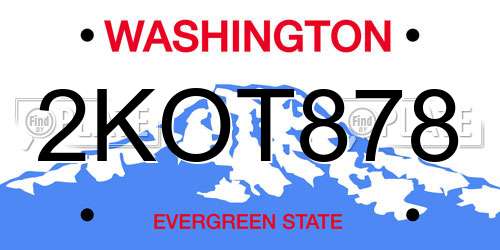 2KOT878 Washington License Plate
