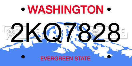 2KQ7828 Washington License Plate
