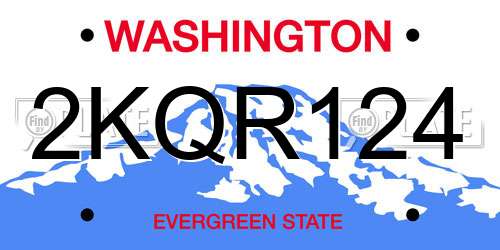 2KQR124 Washington License Plate