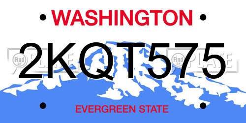 2KQT575 Washington License Plate