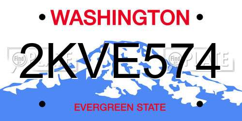 2KVE574 Washington License Plate