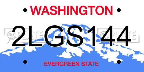 2LGS144 Washington License Plate