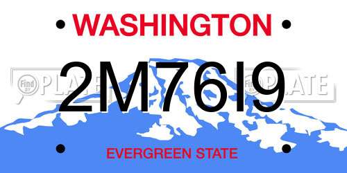 2M76I9 Washington License Plate