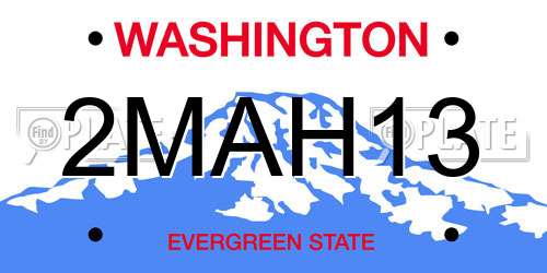 2MAH13 Washington License Plate
