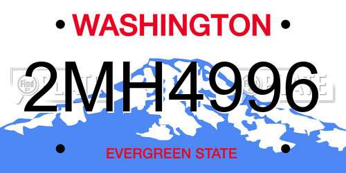 2MH4996 Washington License Plate