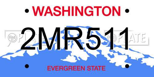 2MR511 Washington License Plate