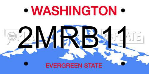 2MRB11 Washington License Plate