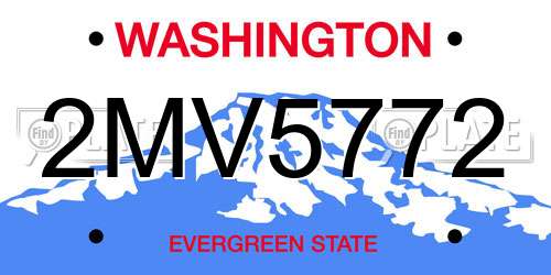 2MV5772 Washington License Plate
