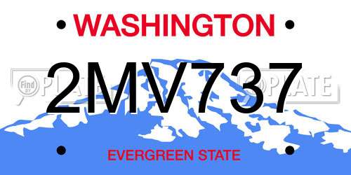 2MV737 Washington License Plate
