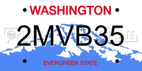 2MVB35 Washington License Plate
