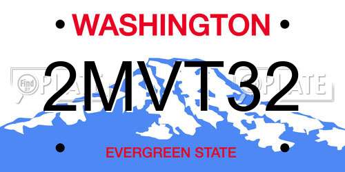 2MVT32 Washington License Plate