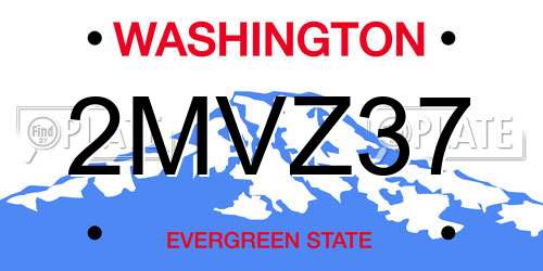 2MVZ37 Washington License Plate