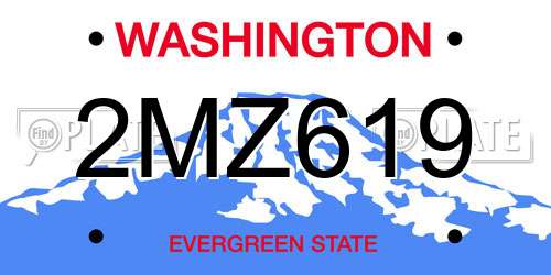 2MZ619 Washington License Plate