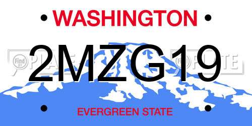 2MZG19 Washington License Plate