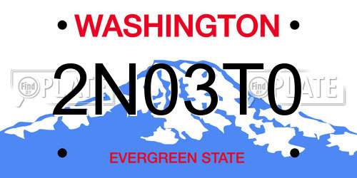 2N03T0 Washington License Plate