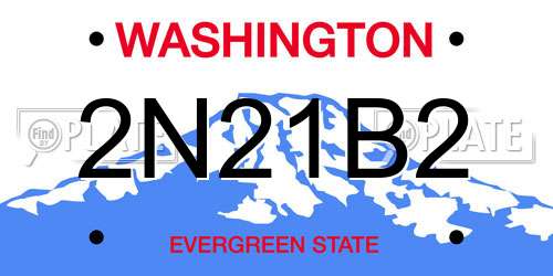 2N21B2 Washington License Plate