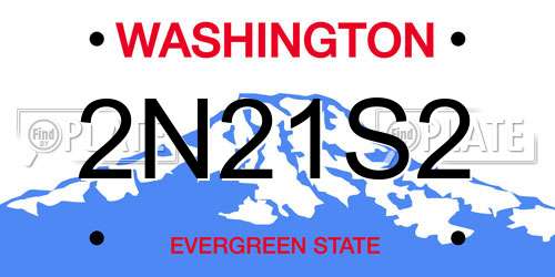 2N21S2 Washington License Plate