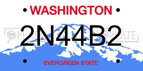 2N44B2 Washington License Plate