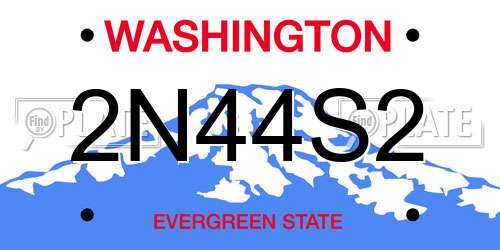 2N44S2 Washington License Plate