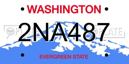 2NA487 Washington License Plate