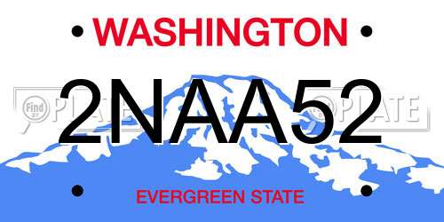 2NAA52 Washington License Plate