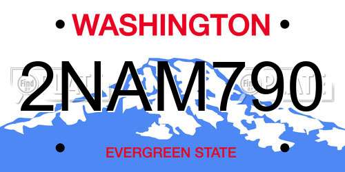 2NAM790 Washington License Plate