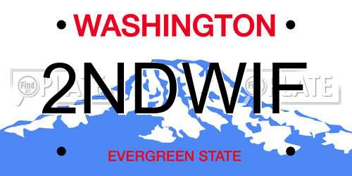 2NDWIF Washington License Plate